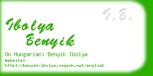 ibolya benyik business card